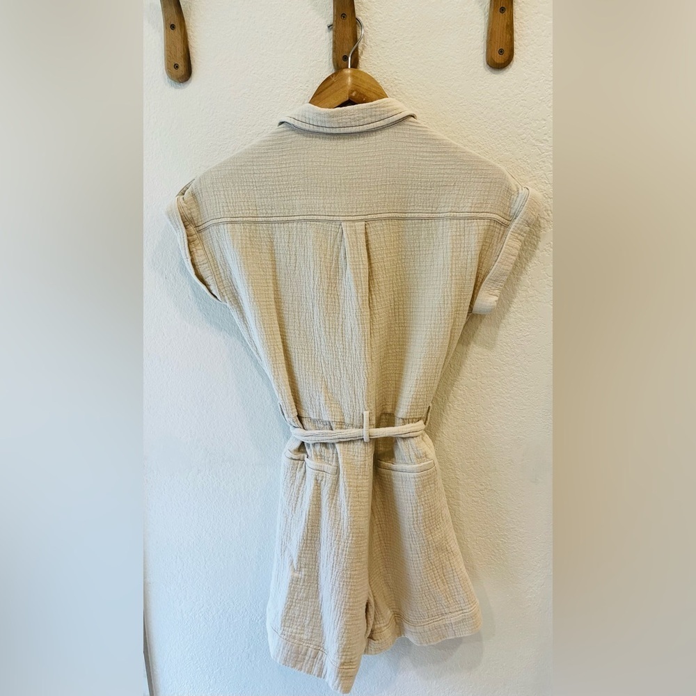 FRNCH Molie Utility Romper in Crème Size XS - Picture 3 of 3
